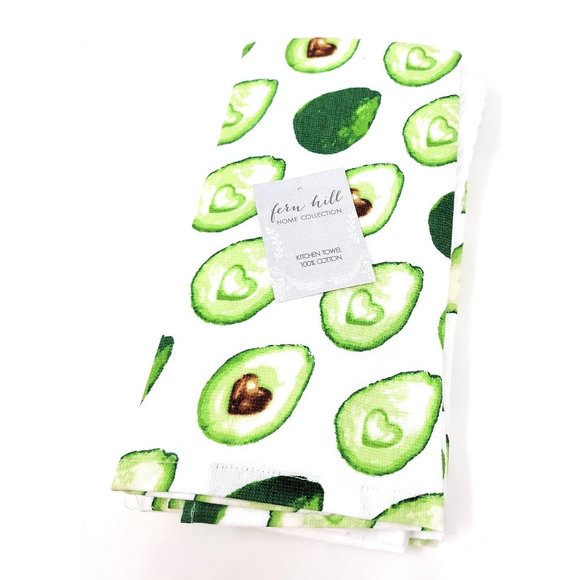 Green Avocado Kitchen Tea Hand Towels (Set of 3) - Picture 2 of 3